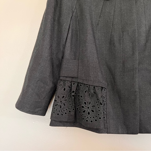 Rebecca Taylor Charcoal Laser Cut Jacket - Picture 4 of 10